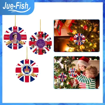 Jue Fish Queen Elizabeth Christmas Pendant Platinum Jubilee Pendant Wooden
