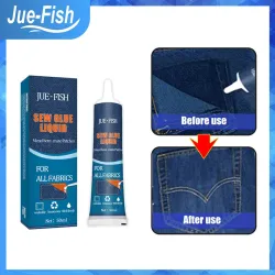 Jue-Fish Glue Clear For Sew Fabric Speedy Fix Waterproof Liquid Jue-Fish Glue Clear For Sew Fabric Speedy Fix Waterproof Liquid