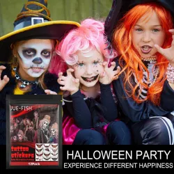 Jue Fish Halloween Prank Makeup Temporary Tattoo Stickers Jue Fish Halloween Prank Makeup Temporary Tattoo Stickers