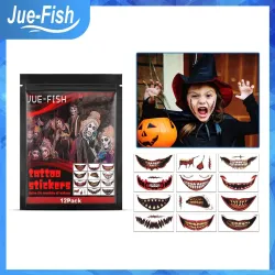 Jue Fish Halloween Prank Makeup Temporary Tattoo Stickers Jue Fish Halloween Prank Makeup Temporary Tattoo Stickers
