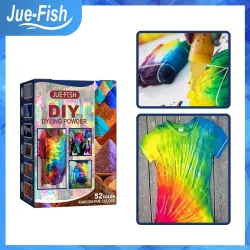 Jue-Fish Diy T-Shirt Clothes Shoes Dye Kit One Step Tie Dye Set Jue-Fish Diy T-Shirt Clothes Shoes Dye Kit One Step Tie Dye Set