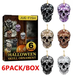 Jue Fish Halloween Skull Wooden Pendant Decoration