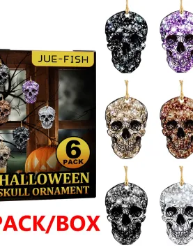 Jue Fish Halloween Skull Wooden Pendant Decoration Jue Fish Halloween Skull Wooden Pendant Decoration
